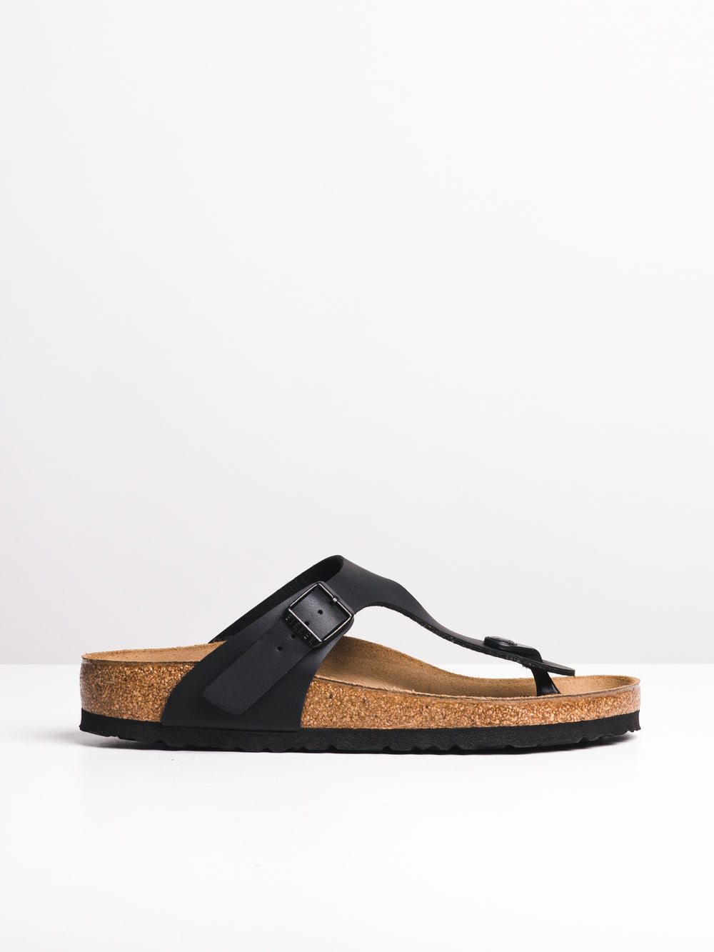 WOMENS BIRKENSTOCK GIZEH BLACK BOYFRIEND SANDALS - BLACK