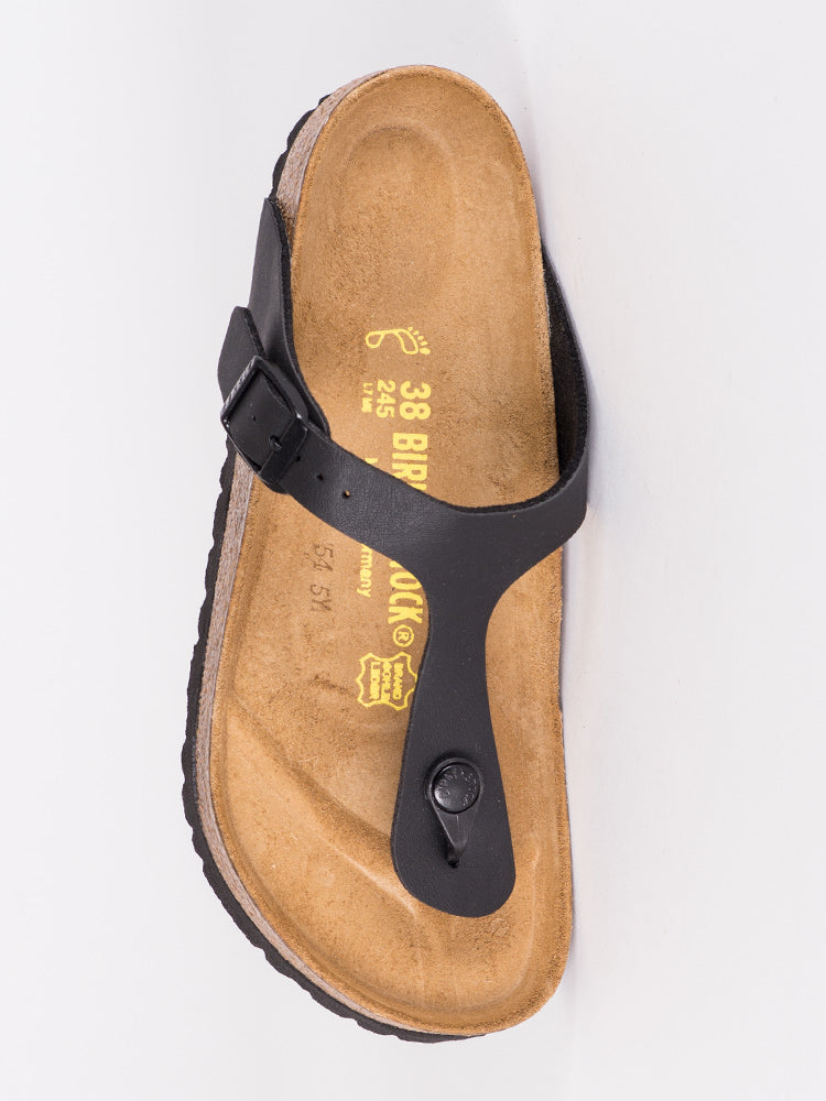 WOMENS BIRKENSTOCK GIZEH BLACK BOYFRIEND SANDALS - BLACK