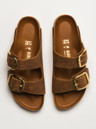 WOMENS BIRKENSTOCK ARIZONA BIG BUCKLE OILED LEATHER SANDALS - MEDIUM/NARROW - COGNAC