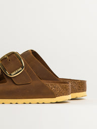 WOMENS BIRKENSTOCK ARIZONA BIG BUCKLE OILED LEATHER SANDALS - MEDIUM/NARROW - COGNAC