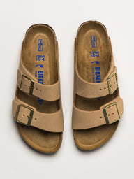 WOMENS BIRKENSTOCK ARIZONA SOFT FOOTBED NUBUCK SANDALS - MEDIUM/NARROW - SAND
