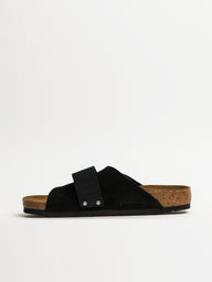 MENS BIRKENSTOCK KYOTO SUEDE NUBUCK SANDALS - BLACK