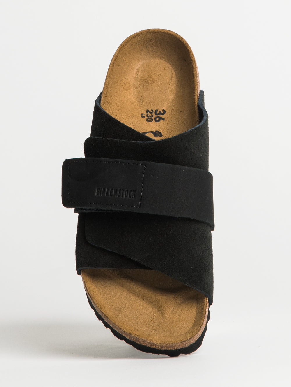 WOMENS BIRKENSTOCK KYOTO NUBUCK SUEDE NARROW FIT SANDALS - BLACK