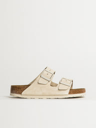 WOMENS BIRKENSTOCK ARIZONA SOFT FOOTBED SUEDE SANDALS - REGULAR - ANTIQUE WHITE