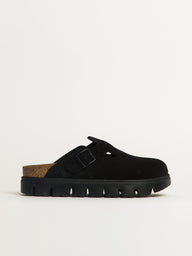 WOMENS BIRKENSTOCK BOSTON CHUNKY SUEDE - BLACK