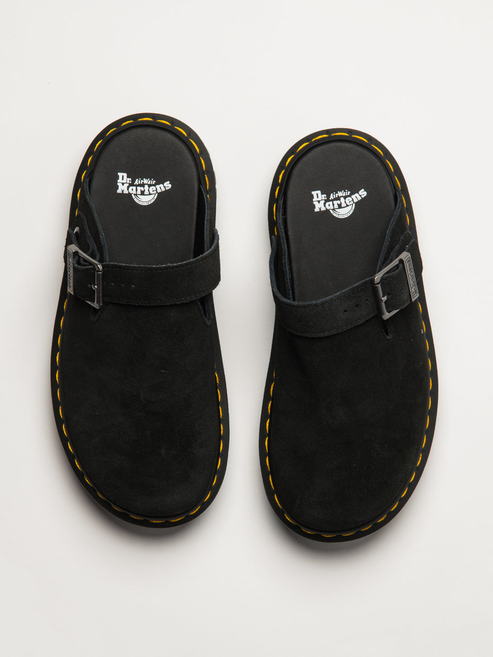 WOMENS DR MARTENS ZEBZAG SUEDE MULE - BLACK