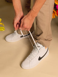 MENS NIKE COURT ROYALE 2 MID SNEAKER - WHITE/BLACK