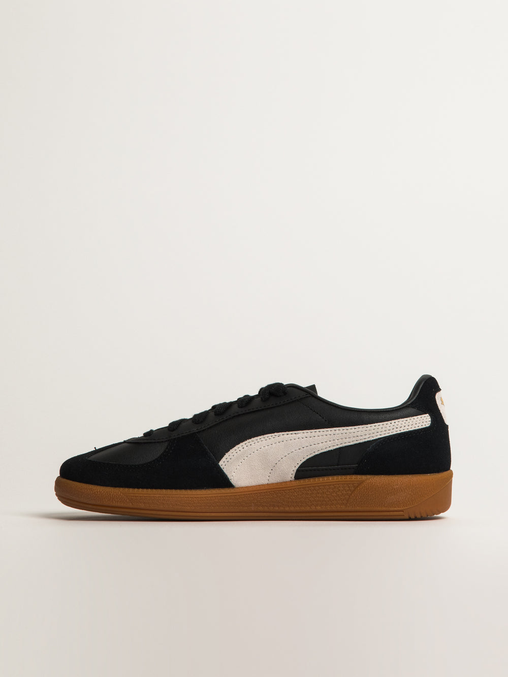 MENS PUMA PALERMO LEATHER SNEAKER - BLACK/FEATHER GRAY/GUM