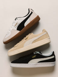 WOMENS PUMA PALERMO LEATHER SNEAKER - WHITE/VAPOR GRAY/BLACK/GUM