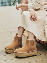WOMENS UGG NEUMEL PLATFORM CHELSEA BOOT - CHESTNUT