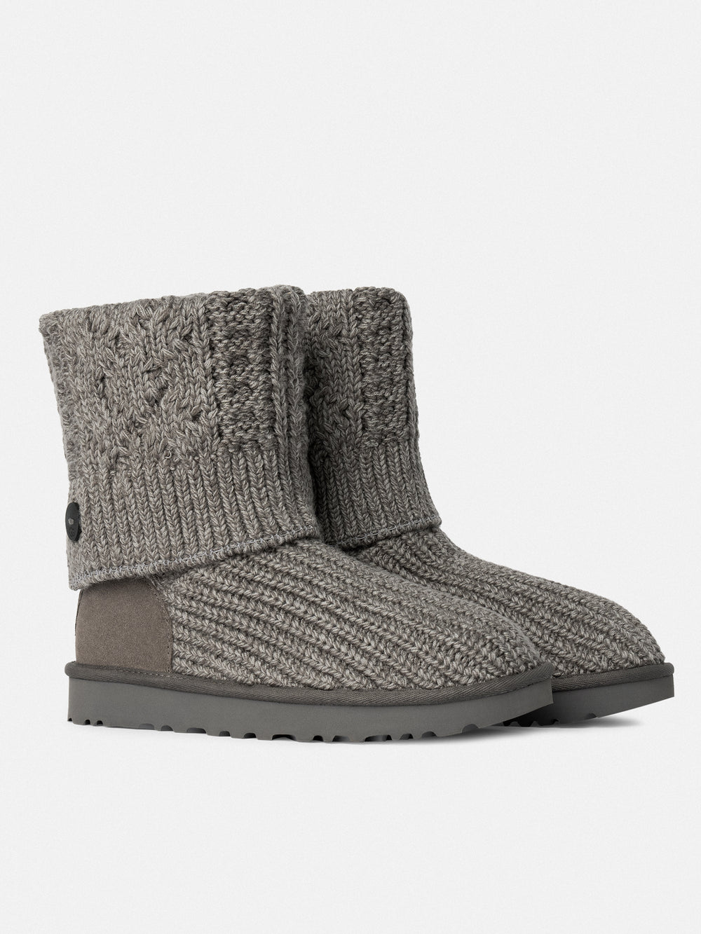 WOMENS UGG CLASSIC CARDI CABLED KNIT BOOT - GREY