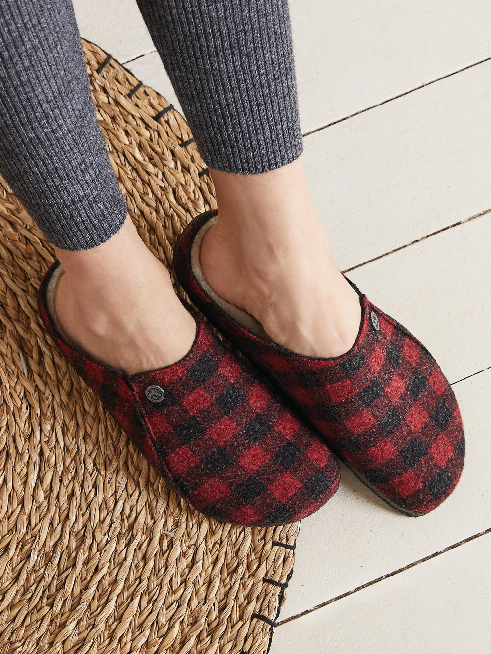 Birkenstock plaid online slippers