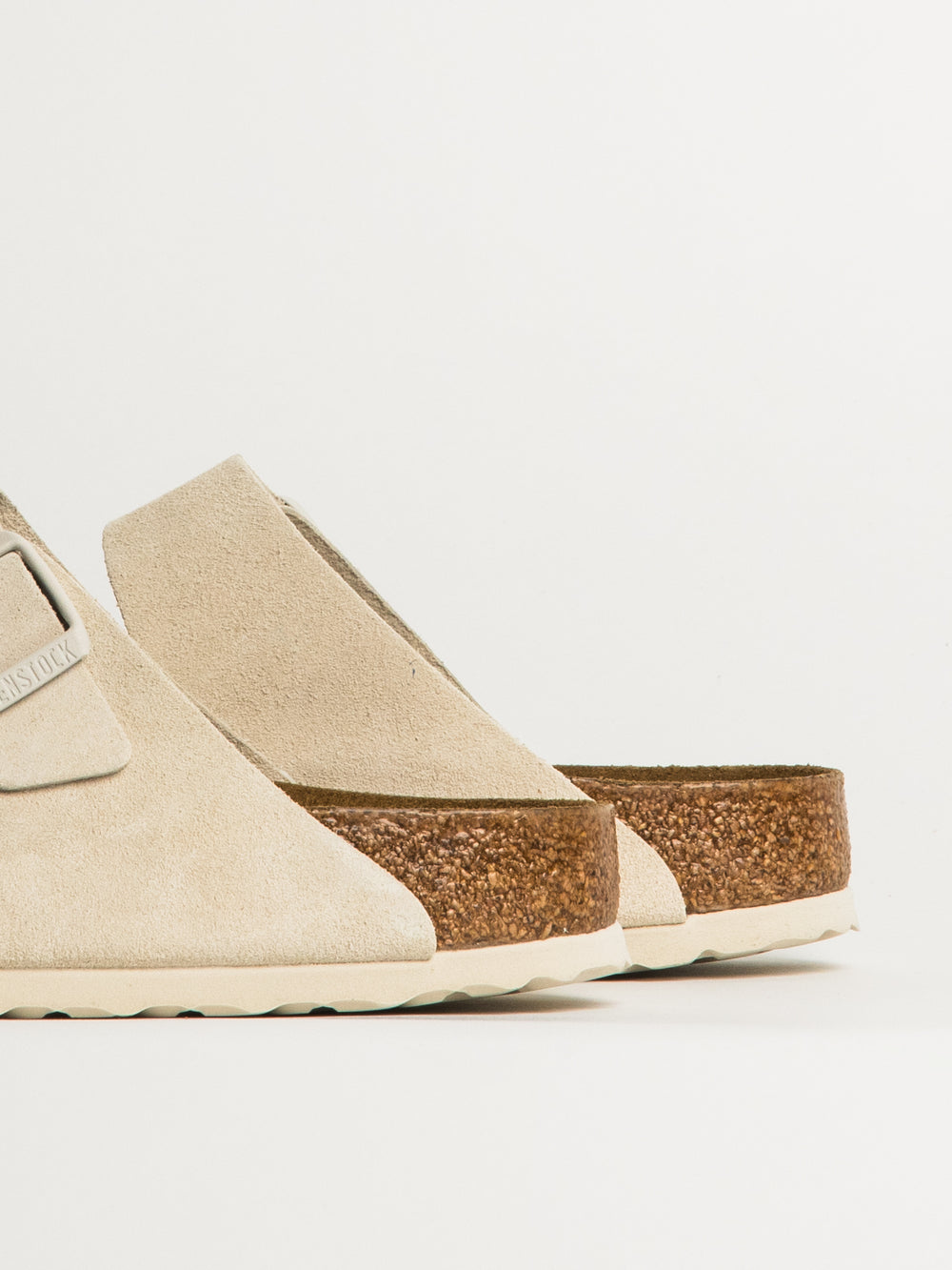 WOMENS BIRKENSTOCK ARIZONA SOFT FOOTBED SUEDE SANDALS - REGULAR ANTIQUE WHITE