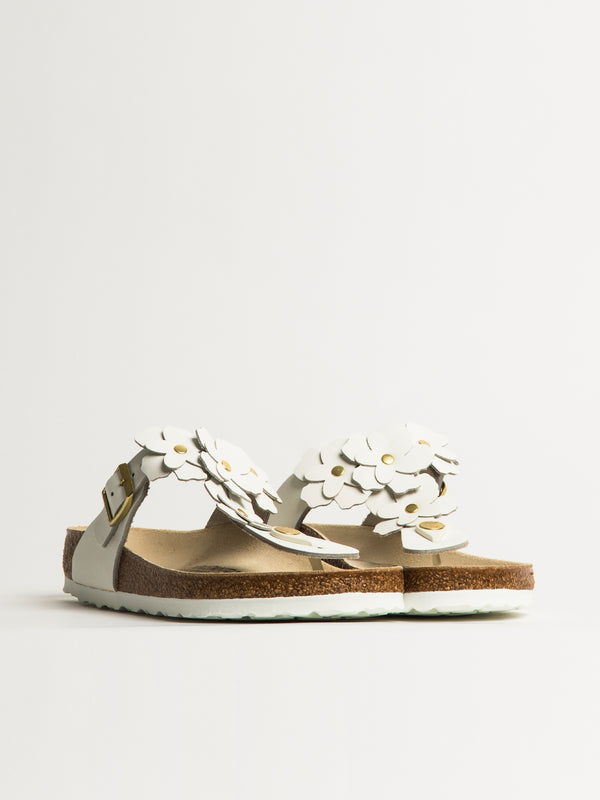 BIRKENSTOCK WOMENS BIRKENSTOCK GIZEH FLOWER LEATHER SANDALS - WHITE - Blackwell Supply Co.