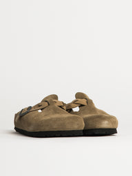 WOMENS BIRKENSTOCK BOSTON BRAIDED SUEDE CLOG - TAUPE