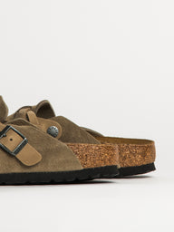 WOMENS BIRKENSTOCK BOSTON BRAIDED SUEDE CLOG - TAUPE