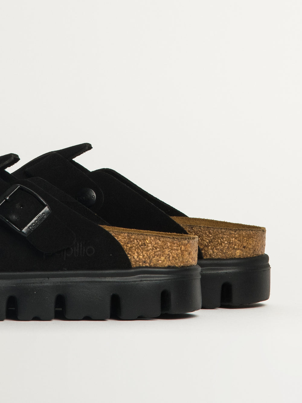 WOMENS BIRKENSTOCK BOSTON CHUNKY SUEDE - BLACK