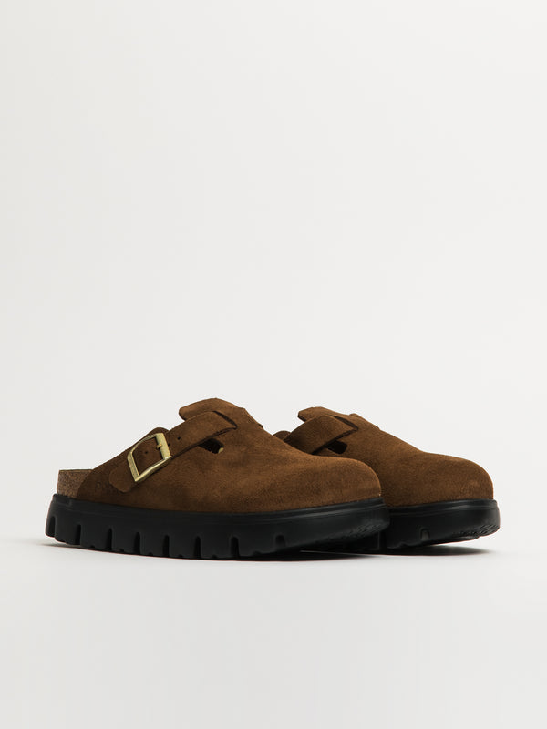 BIRKENSTOCK WOMENS BIRKENSTOCK BOSTON CHUNKY SUEDE - DARK TEA - Blackwell Supply Co.