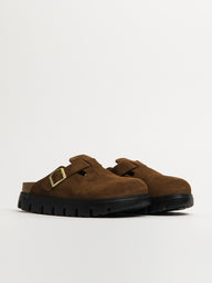 WOMENS BIRKENSTOCK BOSTON CHUNKY SUEDE - DARK TEA