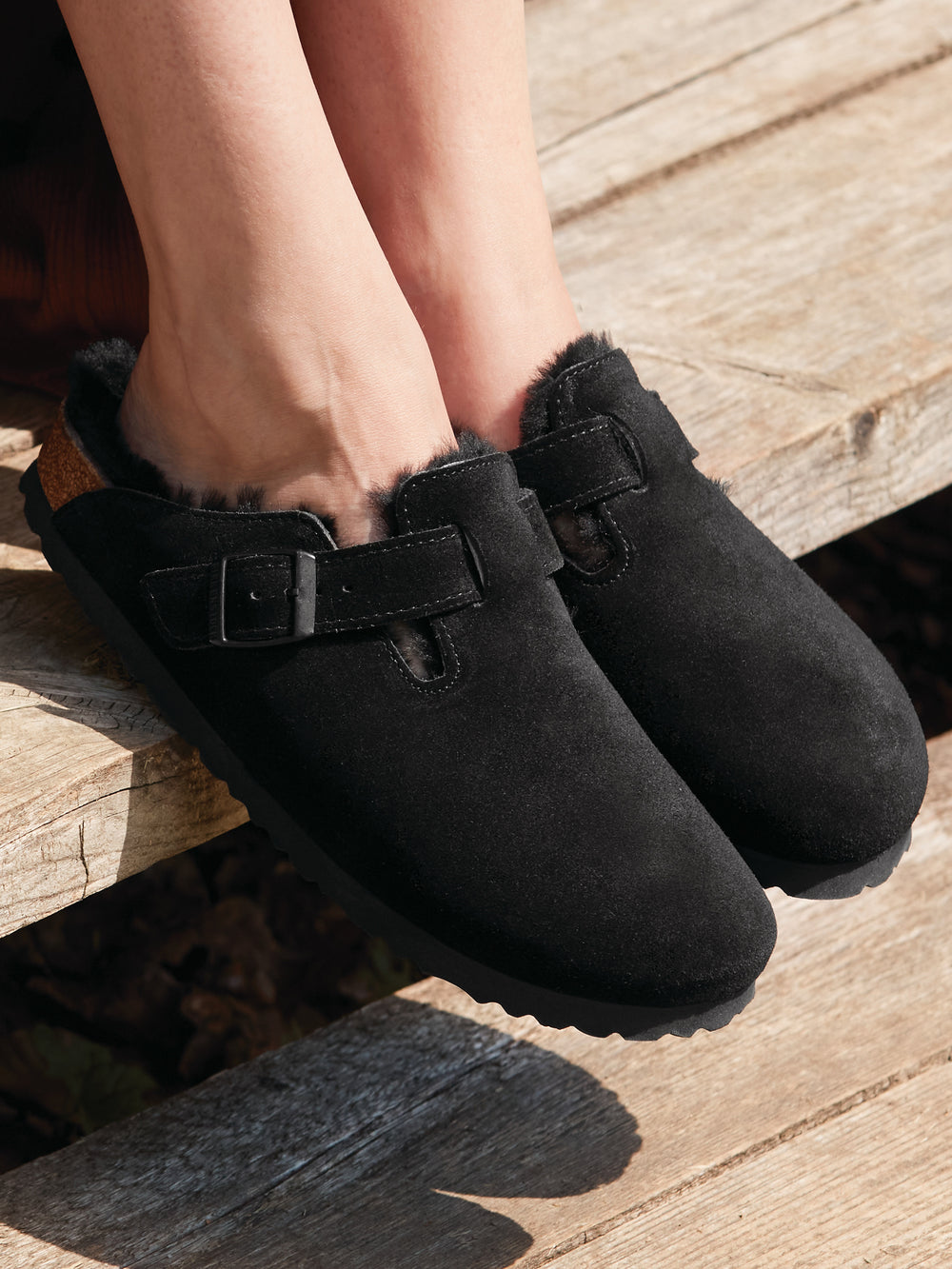 BIRKENSTOCK: SHOES BOOTS AND SLIPPERS, BIRKENSTOCK BOSTON SHEARLING SLIPPERS