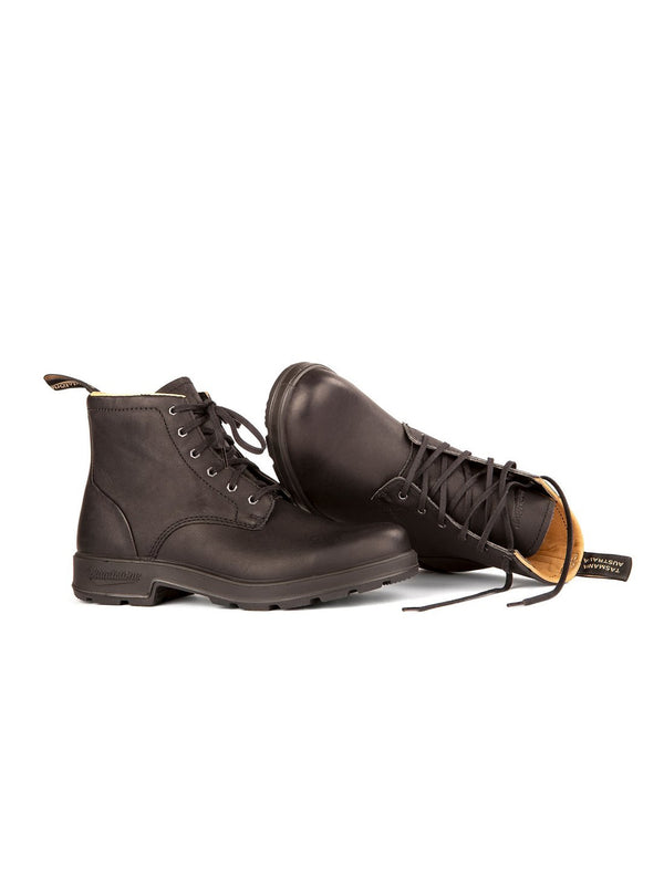 BLUNDSTONE WOMENS BLUNDSTONE ORIG LTHR LINED LACE UP - BLK - Blackwell Supply Co.