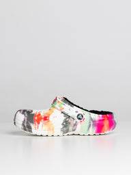 WOMENS CROCS CLASSIC LINED TIE DYE GRAPHIC CLOG - CLEARANCE