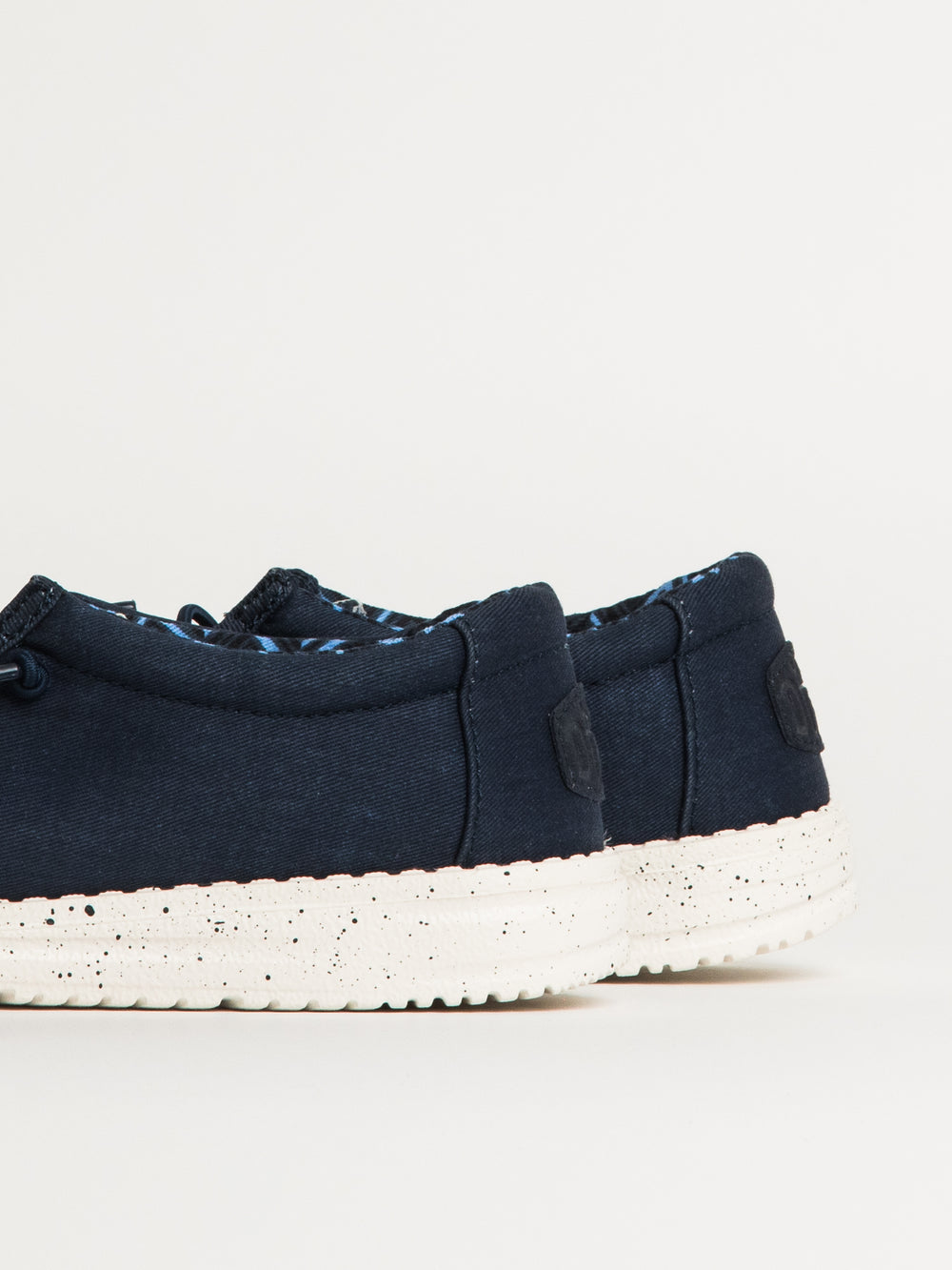 KIDS HEYDUDE WALLY YOUTH STRETCH CANVAS - NAVY