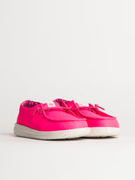 KIDS HEYDUDE WENDY YOUTH STRTECH CANVAS - PINK