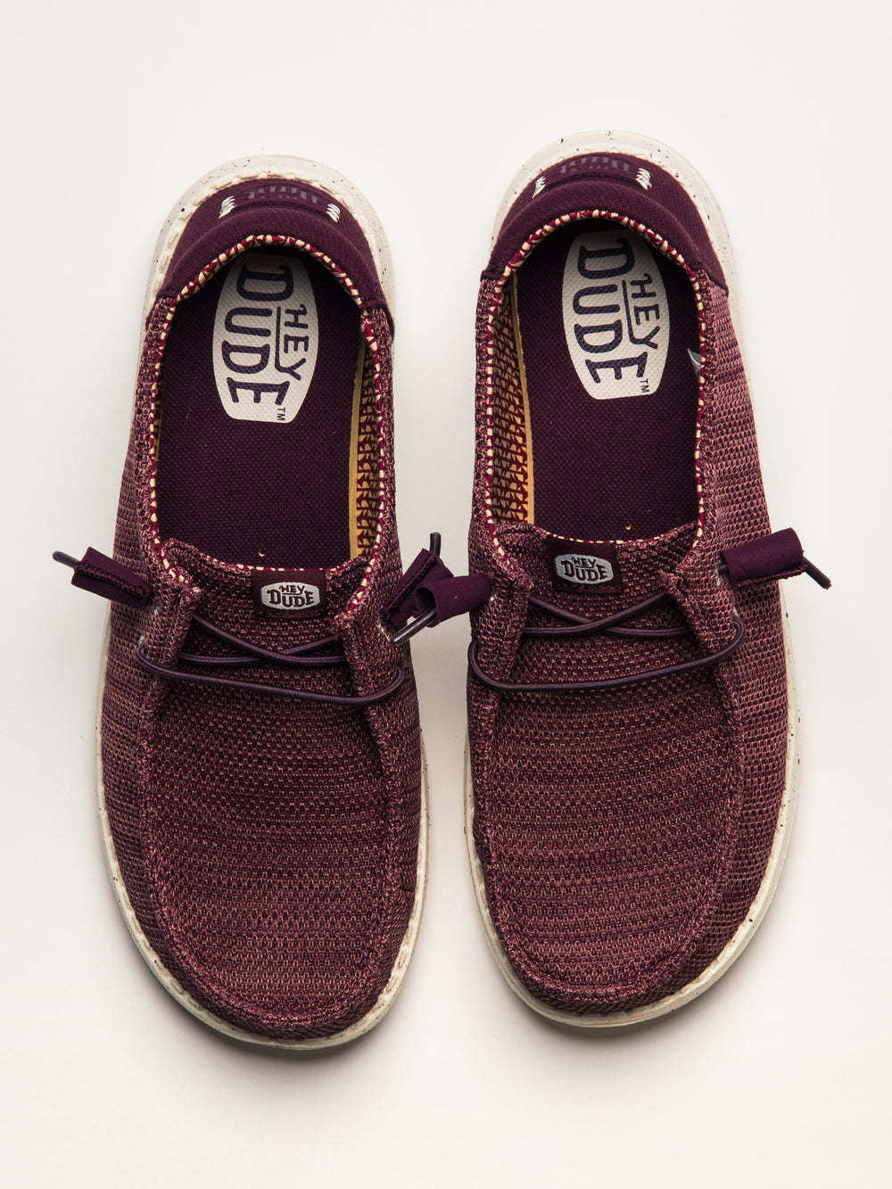 WOMENS HEYDUDE WENDY STRETCH SOX - BURGUNDY