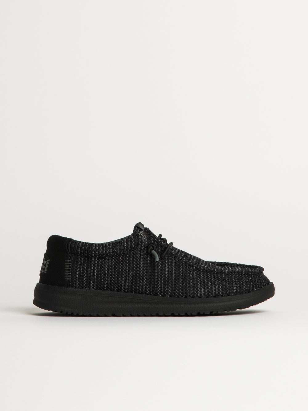 KIDS HEYDUDE WALLY YOUTH STRETCH SOX - BLACK