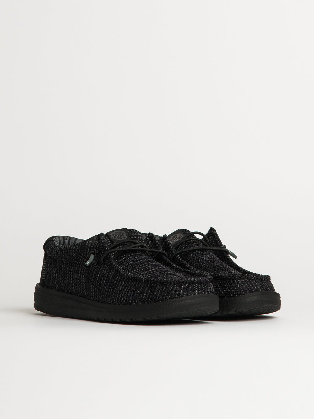 KIDS HEYDUDE WALLY YOUTH STRETCH SOX - BLACK