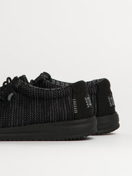 KIDS HEYDUDE WALLY YOUTH STRETCH SOX - BLACK