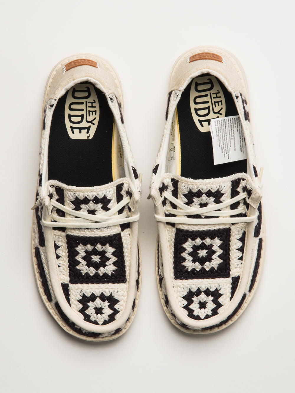 WOMENS HEYDUDE WENDY COTTAGE CROCHET SNEAKER - MULTI