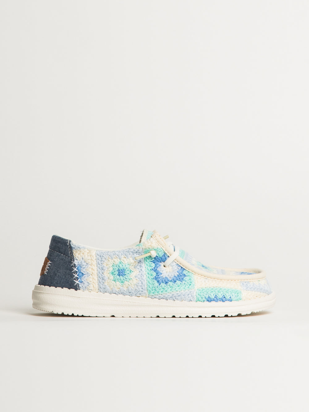 WOMENS HEY DUDE WENDY COTTAGE CROCHET SNEAKER - BLUE