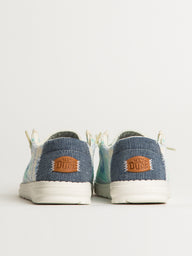 WOMENS HEY DUDE WENDY COTTAGE CROCHET SNEAKER - BLUE