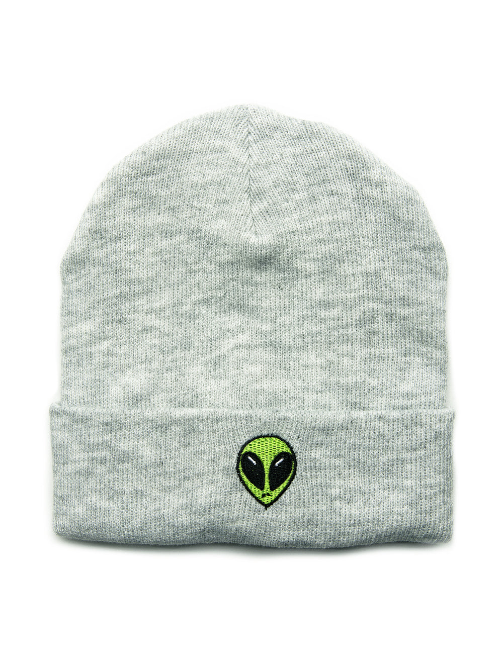 KOLBY BLACK EMBROIDERED BEANIE - ALIEN - CLEARANCE