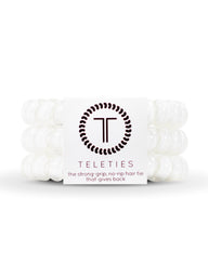 TELETIES HAIR TIE LARGE - COCONUT WHITE - CLEARANCE