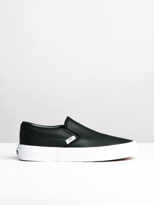 Womens leather on sale slip on vans