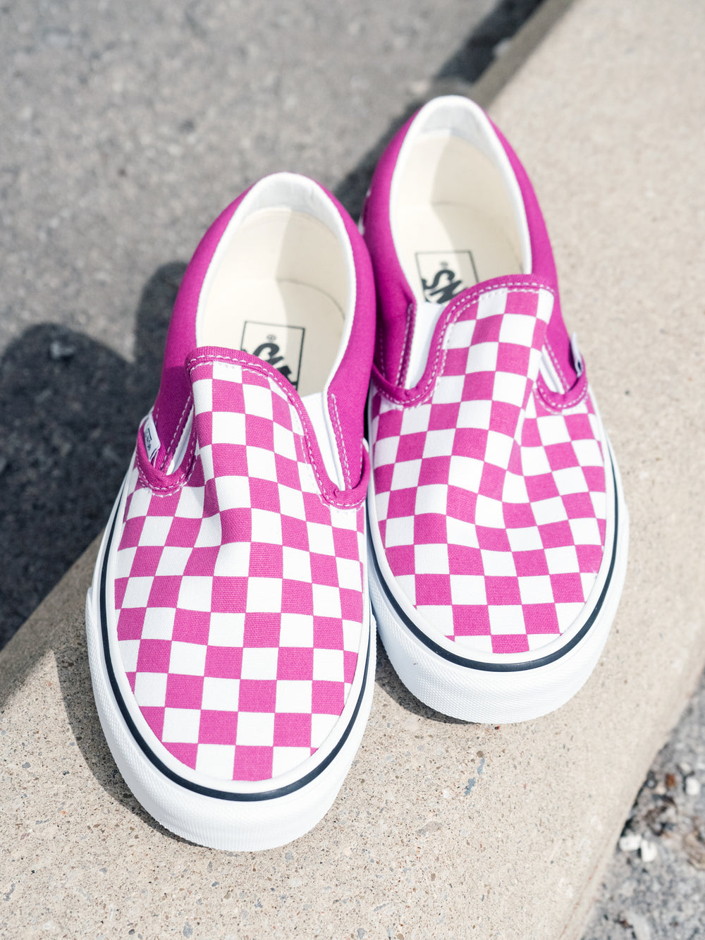 WOMENS VANS CLASSIC SLIP ON CHECKER FUCHSIA R SNEAKER - CLEARANCE |  Boathouse Footwear Collective
