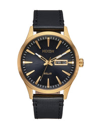 NIXON SENTRY SOLAR LTHR - GOLD/OR